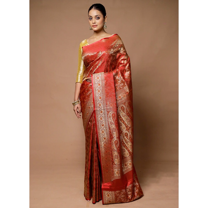 Multicolor Handloom Tanchoi Pure Silk Saree With Blouse Piece - JD986598697