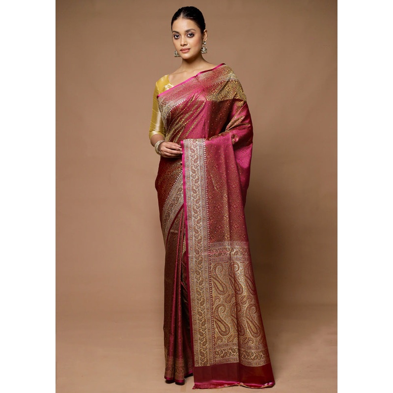 Multicolor Handloom Tanchoi Pure Silk Saree With Blouse Piece - JD986598699