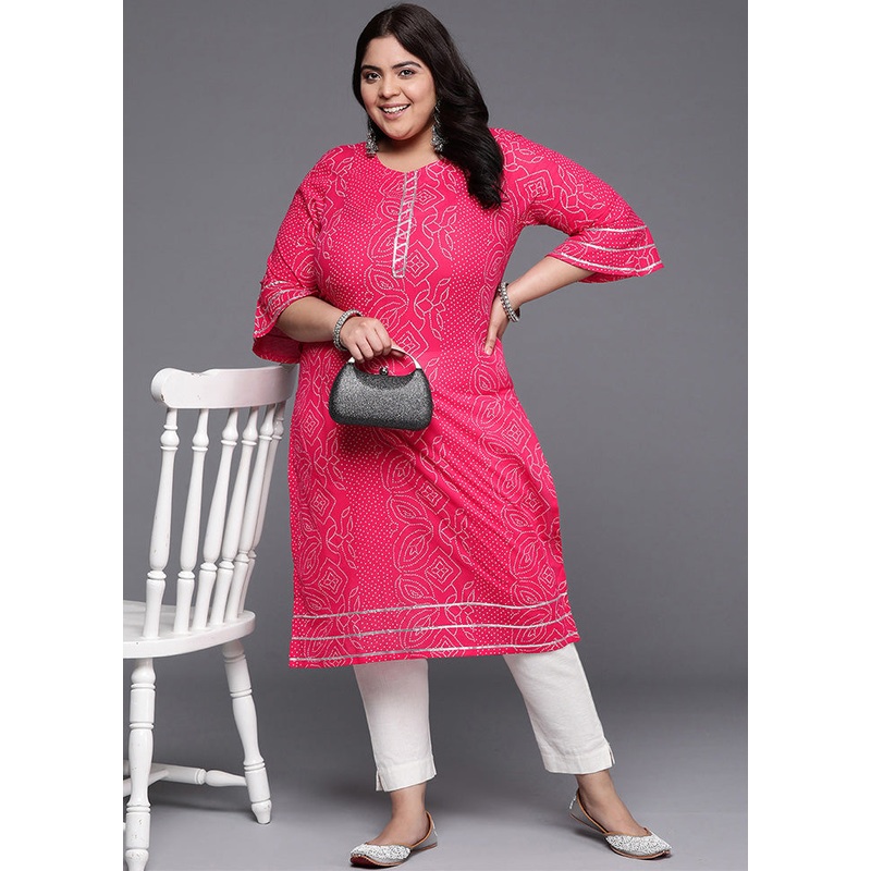 Pink Readymade Cotton Kurti - JD986598762